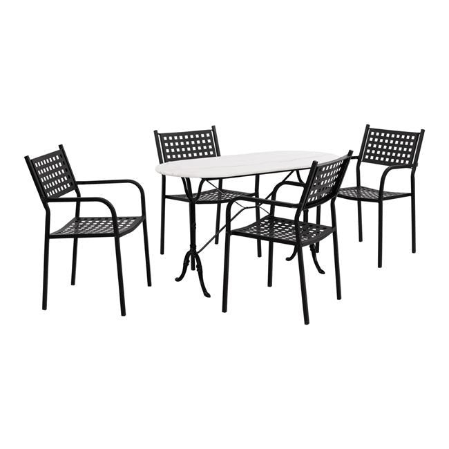 Set 5 Pieces Outdoor Space Hm10385 With Marble Table