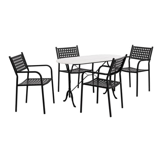 Set 5 Pieces Outdoor Space Hm10385 With Marble Table