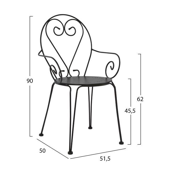 Set 5 Pieces With Table Aluminum 140x80x75.5 & Chairs Amore In Grey Color Hm10534