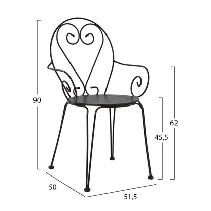 Set 5 Pieces With Table Aluminum 140x80x75.5 & Chairs Amore In Grey Color Hm10534
