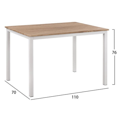 Set 5 Pieces Table 110x70x76 Sonama And Chairs Vegas White Seat Hm11015