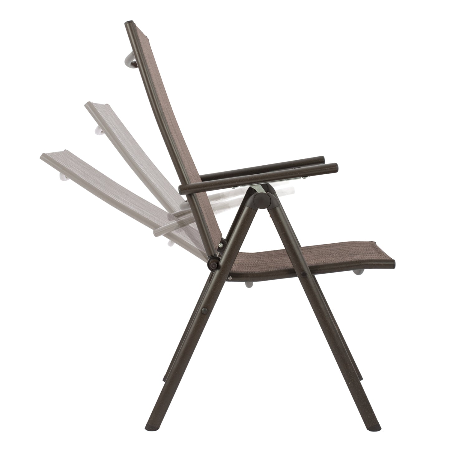 Set 5 Pieces Metallic Table & Folding Chairs Brown Hm10558.02