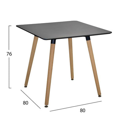Set 5 Pieces Table Minimal Black & Vegas White Hm10601 80x80x74 Cm.