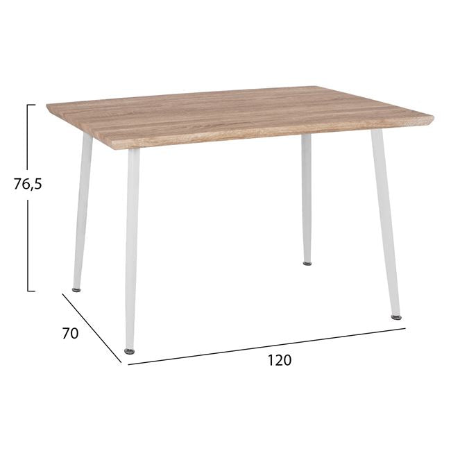Set 5 Pieces Table Sonama & Chairs Vanessa White Color With Metallic Legs Hm11024.01 120x70x76.5 Cm