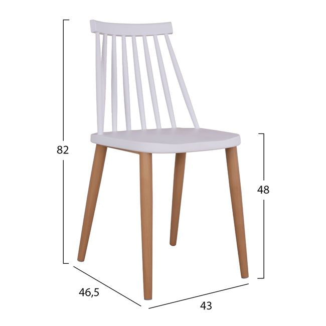 Set 5 Pieces Table Sonama & Chairs Vanessa White Color With Metallic Legs Hm11024.01 120x70x76.5 Cm