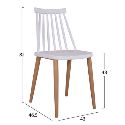 Set 5 Pieces Table Sonama & Chairs Vansess White Color Metallic Chair Hm11002.01 110x70x76 Cm