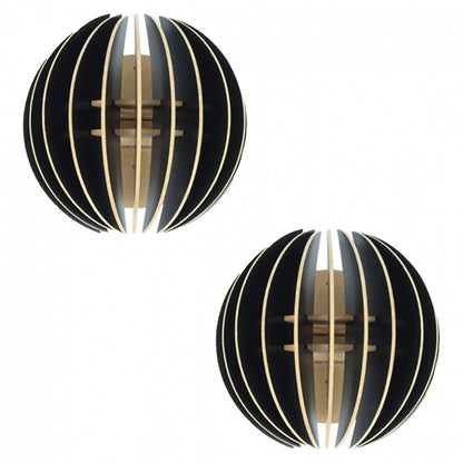 ΣΕΤ ΑΠΛΙΚΕΣ ΤΟΙΧΟΥ 2ΤΜΧ ΞΥΛΙΝΕΣ ΑΠΟ Mdf ΜΑΥΡΟ Hm7381.03 19,5x16,5x19,5Υ εκ.