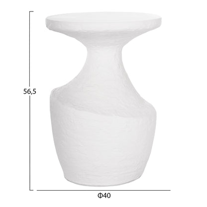 Side Tables 2pcs Set Rebon Hm21137.02 Fiber Cement In White--Φ40cm & Φ27.5cm
