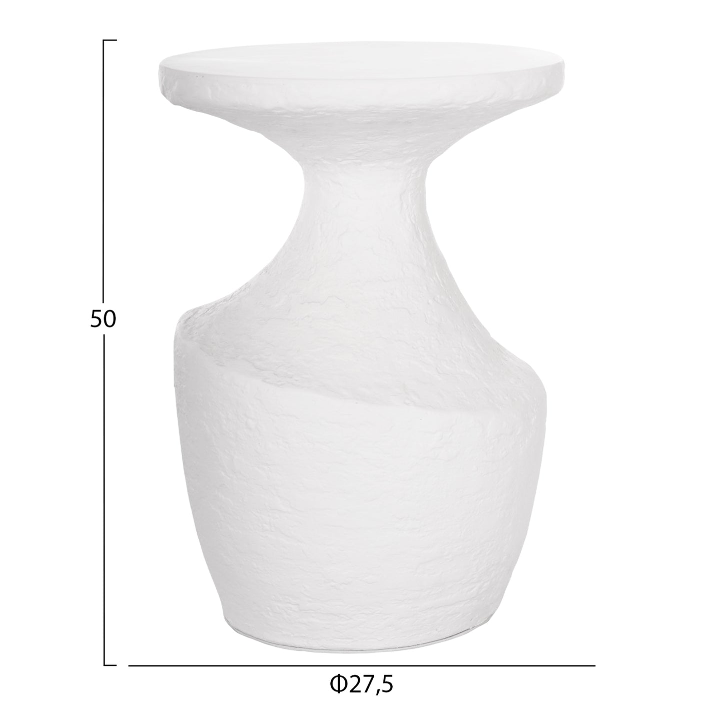Side Tables 2pcs Set Rebon Hm21137.02 Fiber Cement In White--Φ40cm & Φ27.5cm