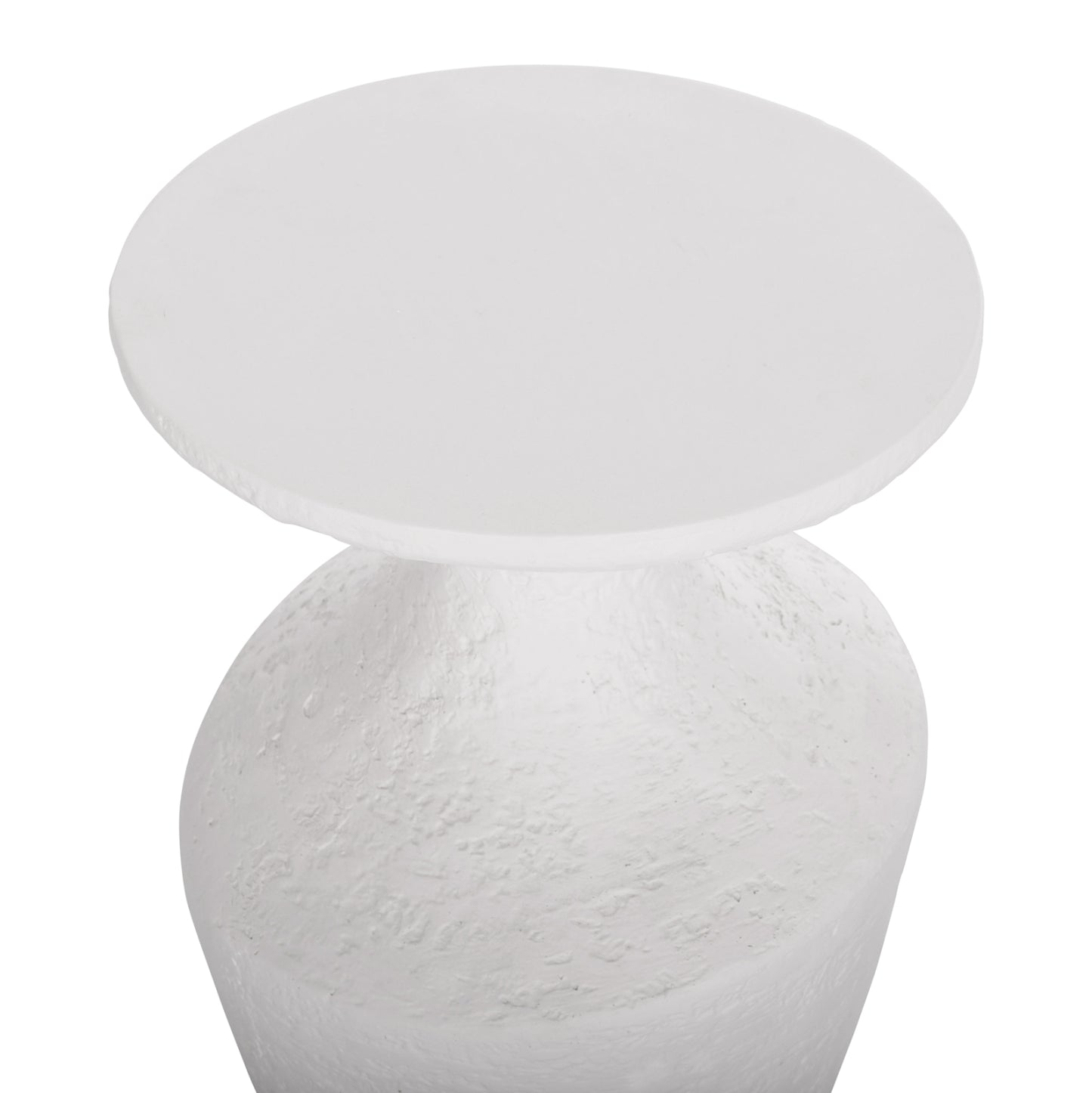 Side Tables 2pcs Set Rebon Hm21137.02 Fiber Cement In White--Φ40cm & Φ27.5cm