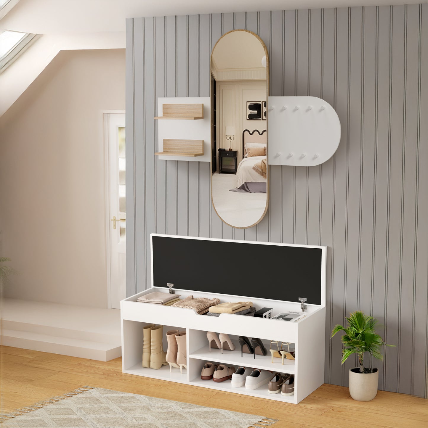 Entrance Set 2pcs Cheryl Hm21276.02 Melamine In White--sonama