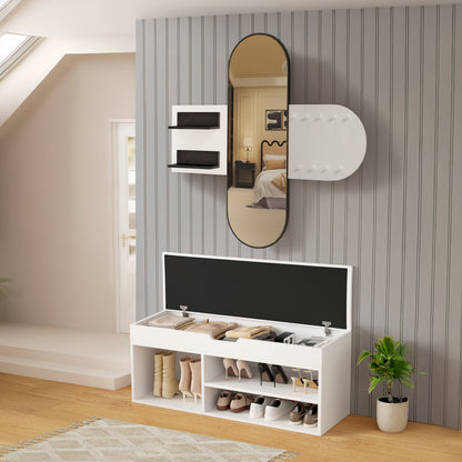 Entrance Set 2pcs Cheryl Hm21276.01 Melamine In White--black Marble Look