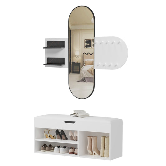 Entrance Set 2pcs Cheryl Hm21276.01 Melamine In White--black Marble Look