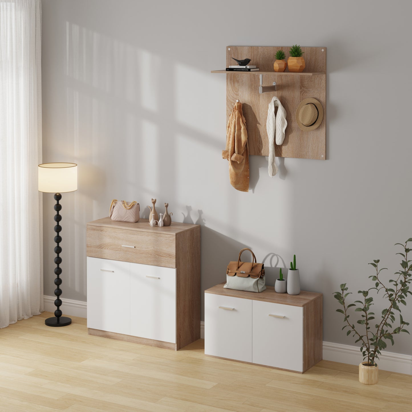 Entrance Set 3pcs Dionne Hm21058 Melamine In Sonama-white