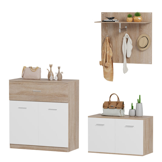 Entrance Set 3pcs Dionne Hm21058 Melamine In Sonama-white