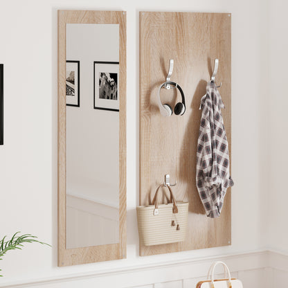 Entryway Set With Mirror Vern Hm2476.01 Melamine In Sonama 80x27x175hcm.
