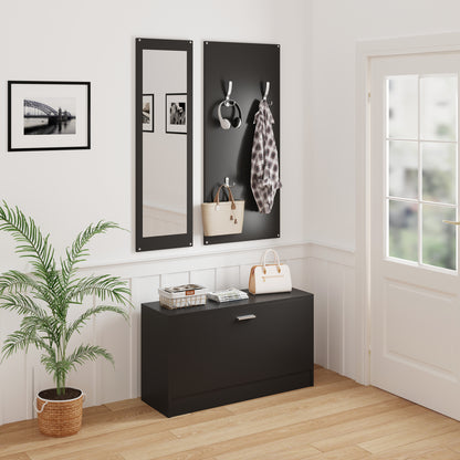 Entryway Set With Mirror Vern Hm2476.02 Melamine In Wenge 80x27x175hcm.
