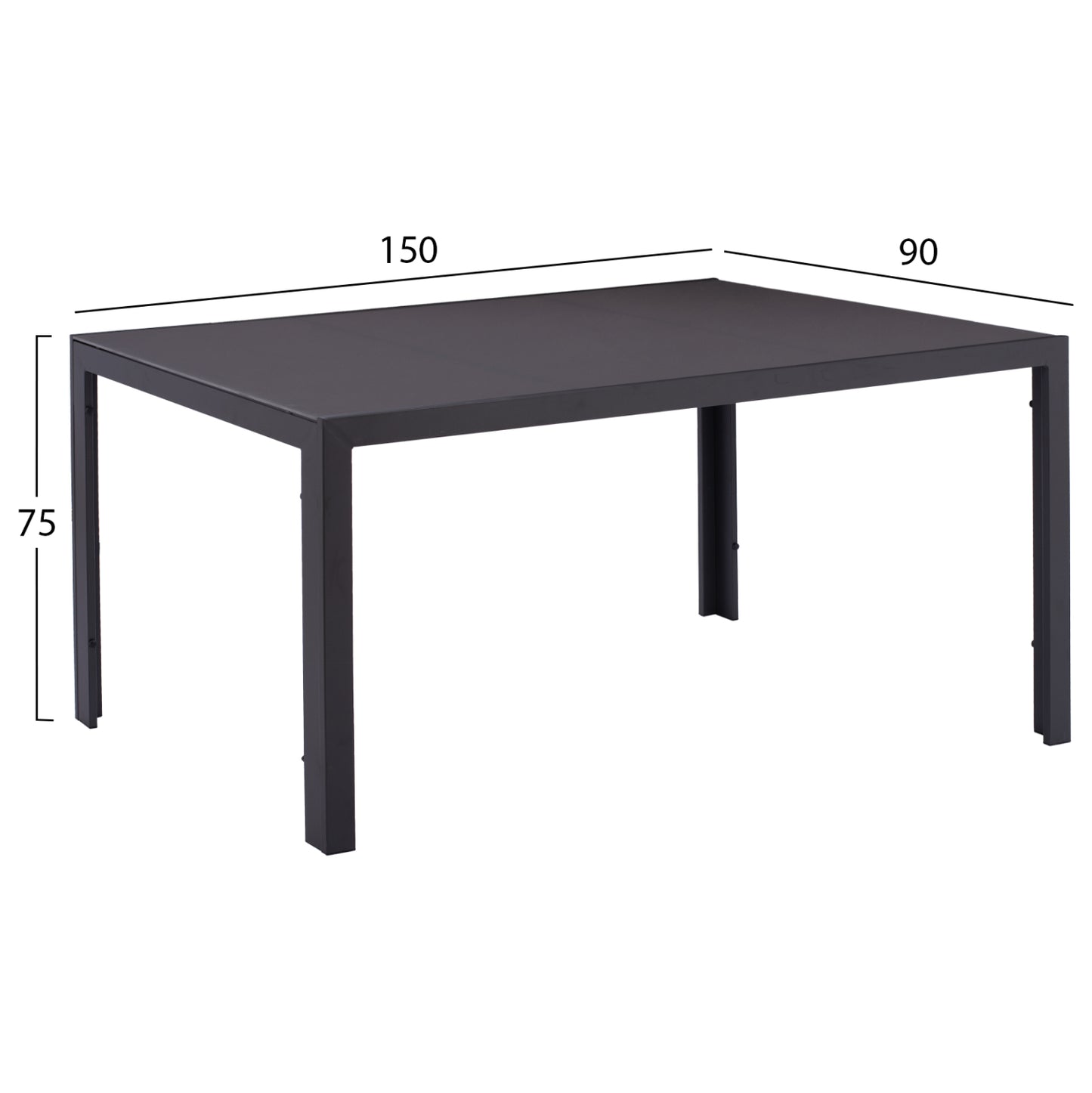 Outdoor 5pcs Dining Set Leofer Hm21004 Metal Table-4 Metal Armchairs-grey
