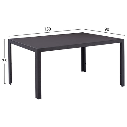 Outdoor 5pcs Dining Set Leofer Hm21004 Metal Table-4 Metal Armchairs-grey