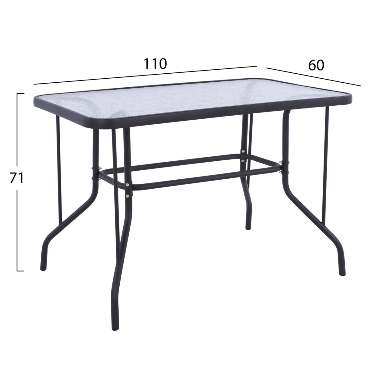 Outdoor Dining Set 5pcs Mag Hm21033.01 Metal Table ΑΔΑΜ  & 4 Foldable Chairs-dark Grey