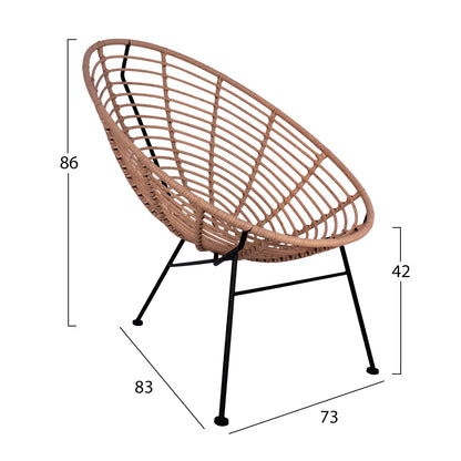 Outdoor 3pcs Set Allegra Hm10335 Beige Wicker-metal