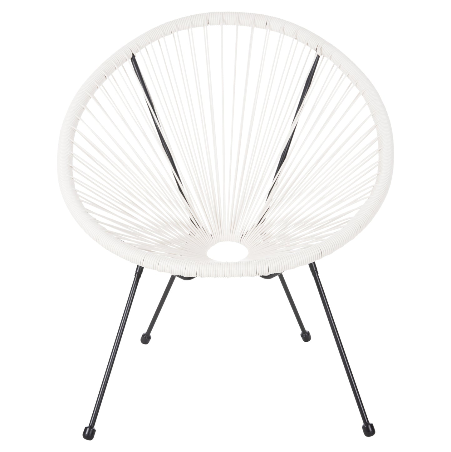Outdoor Lounge Set 3pcs Acapulco Hm11861.12 P.e.rattan White-metal In Black