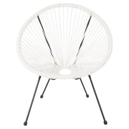 Outdoor Lounge Set 3pcs Acapulco Hm11861.12 P.e.rattan White-metal In Black