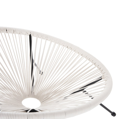 Outdoor Lounge Set 3pcs Acapulco Hm11861.12 P.e.rattan White-metal In Black