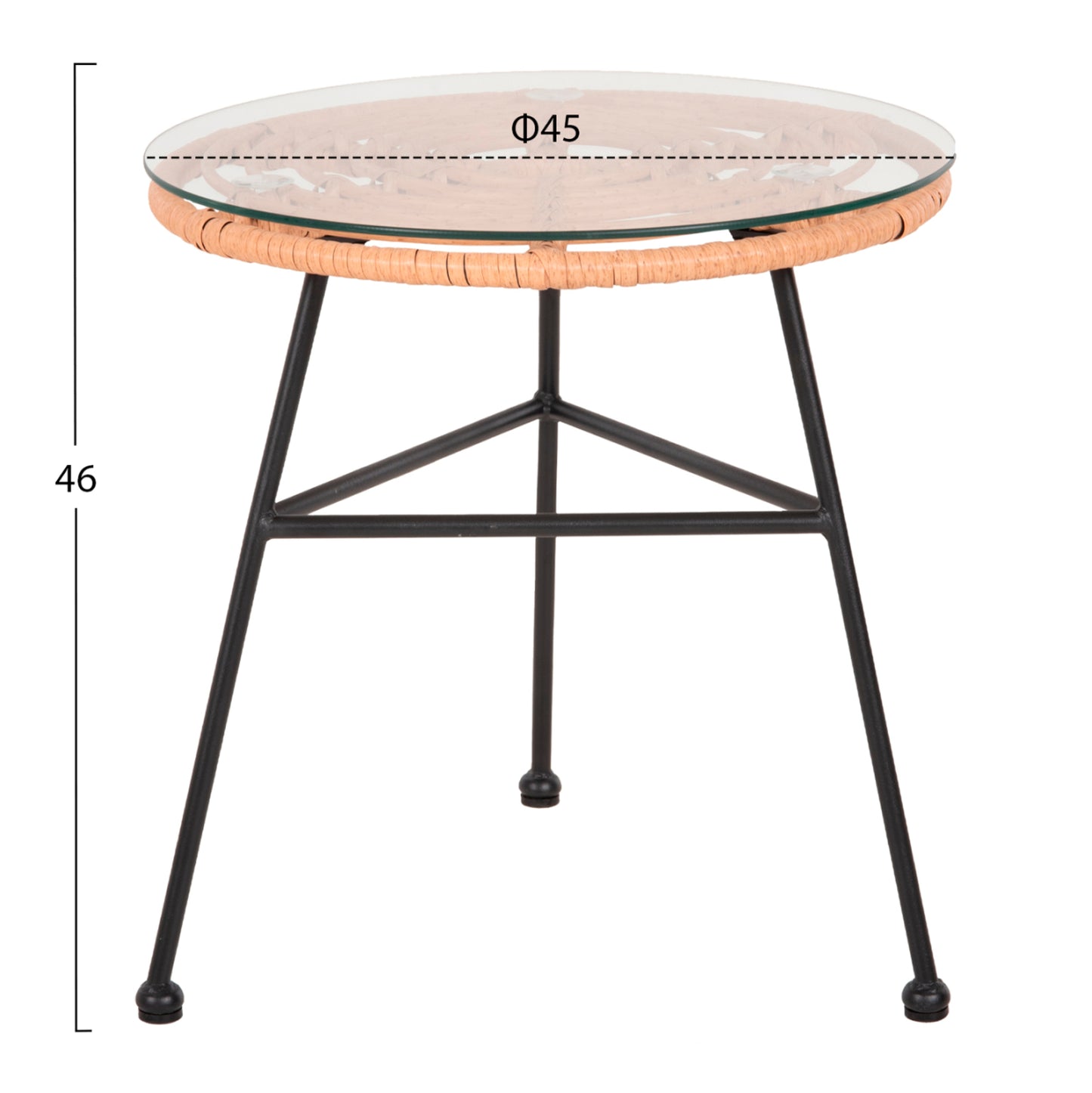 Outdoor Lounge Set 3pcs Allegra Hm21047.11 Beige Synth.rattan-black Metal