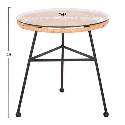 Outdoor Lounge Set 3pcs Allegra Hm21047.11 Beige Synth.rattan-black Metal