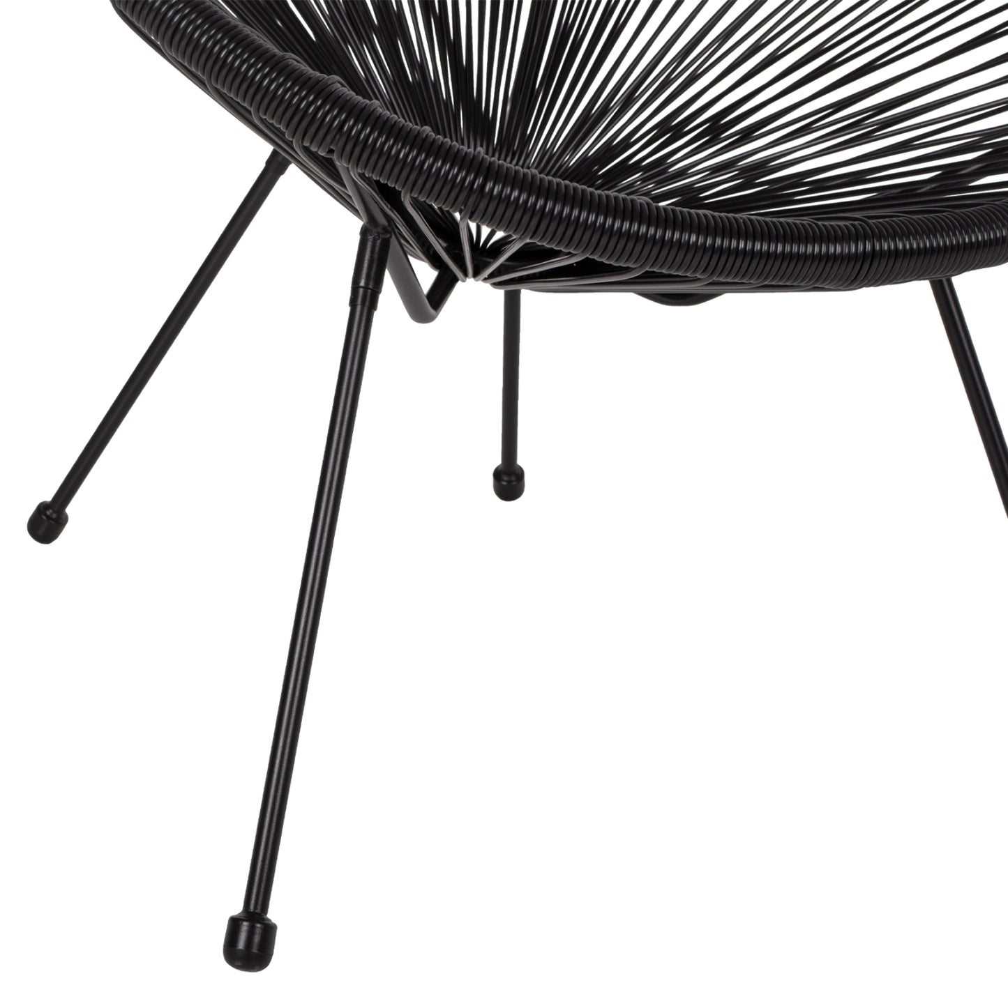 Outdoor Lounge Set 3pcs Acapulco Hm21101 P.e.rattan-metal In Black