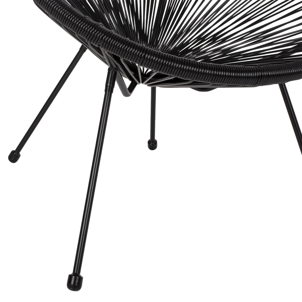 Outdoor Lounge Set 3pcs Acapulco Hm21101 P.e.rattan-metal In Black