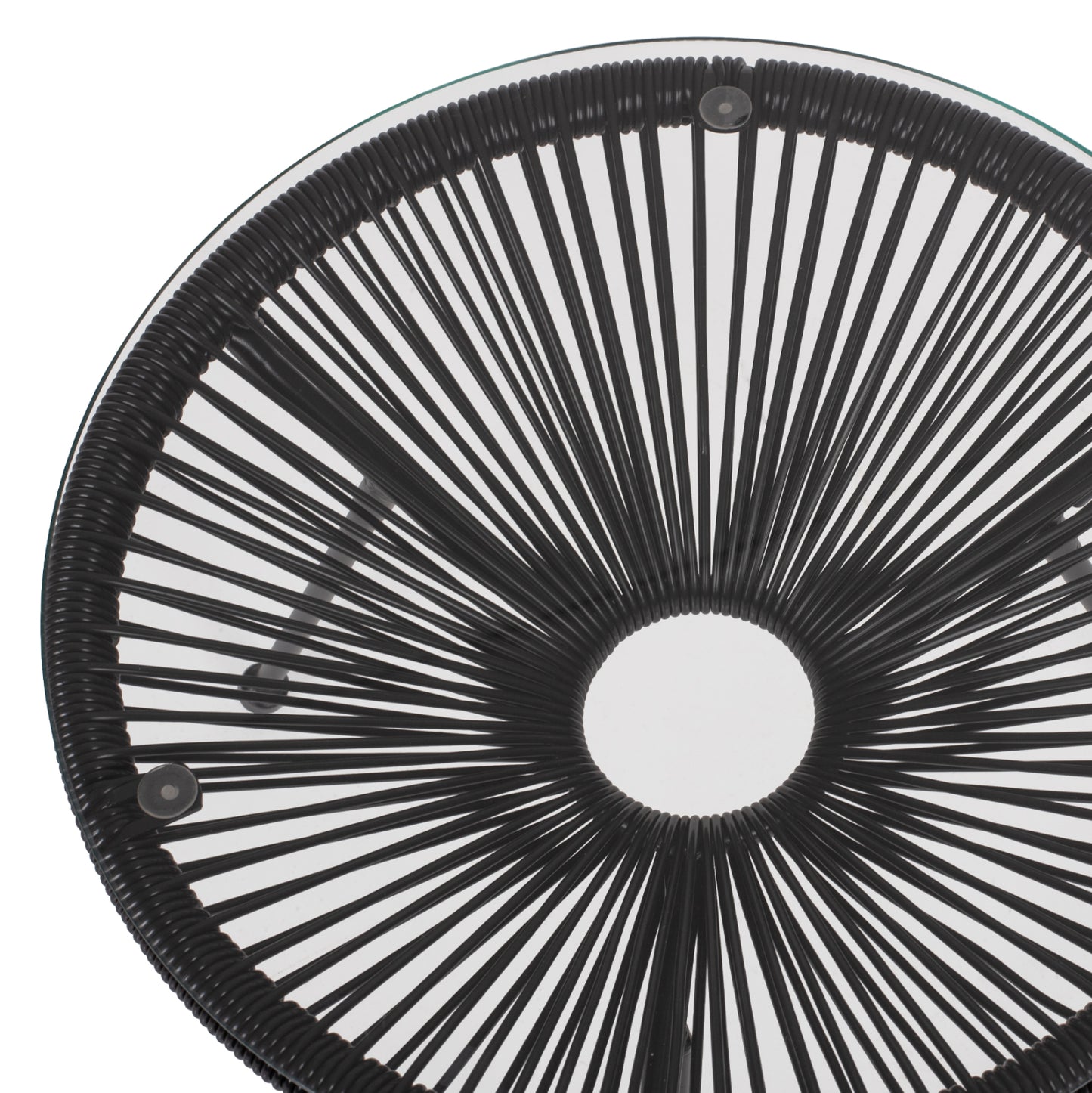 Outdoor Lounge Set 3pcs Acapulco Hm21101 P.e.rattan-metal In Black