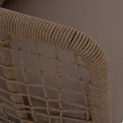 Outdoor Set Oxford 4pcs Iroko Rope Tempered Glass Hm5884.01