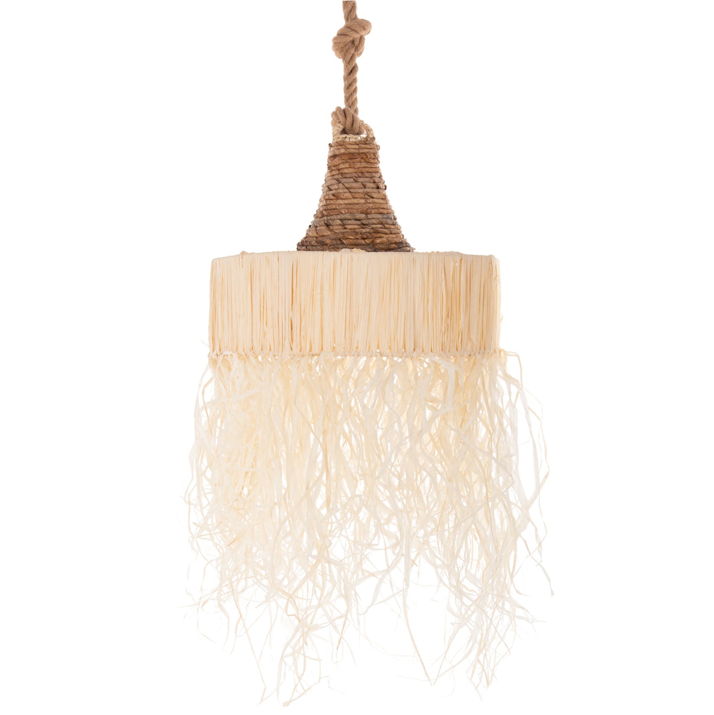 Ceiling Pendant Luminaire Set Hm11921 Rope And Dried Palm Leaf Fibers Φ41Χ155h Cm.
