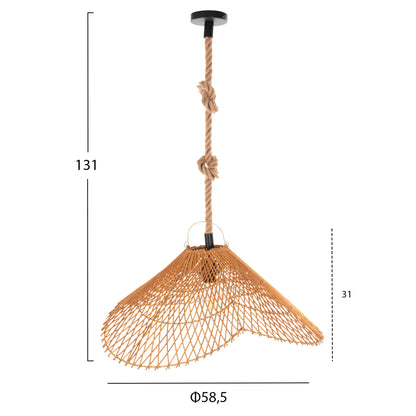 Ceiling Pendant Luminaire Set Hm11925.01 Rope And Natural Rattan Φ58.5Χ131h Cm.