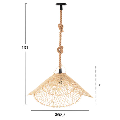 Ceiling Pendant Luminaire Set Hm11925.02 Rope And Natural Rattan Φ58.5Χ131h Cm.