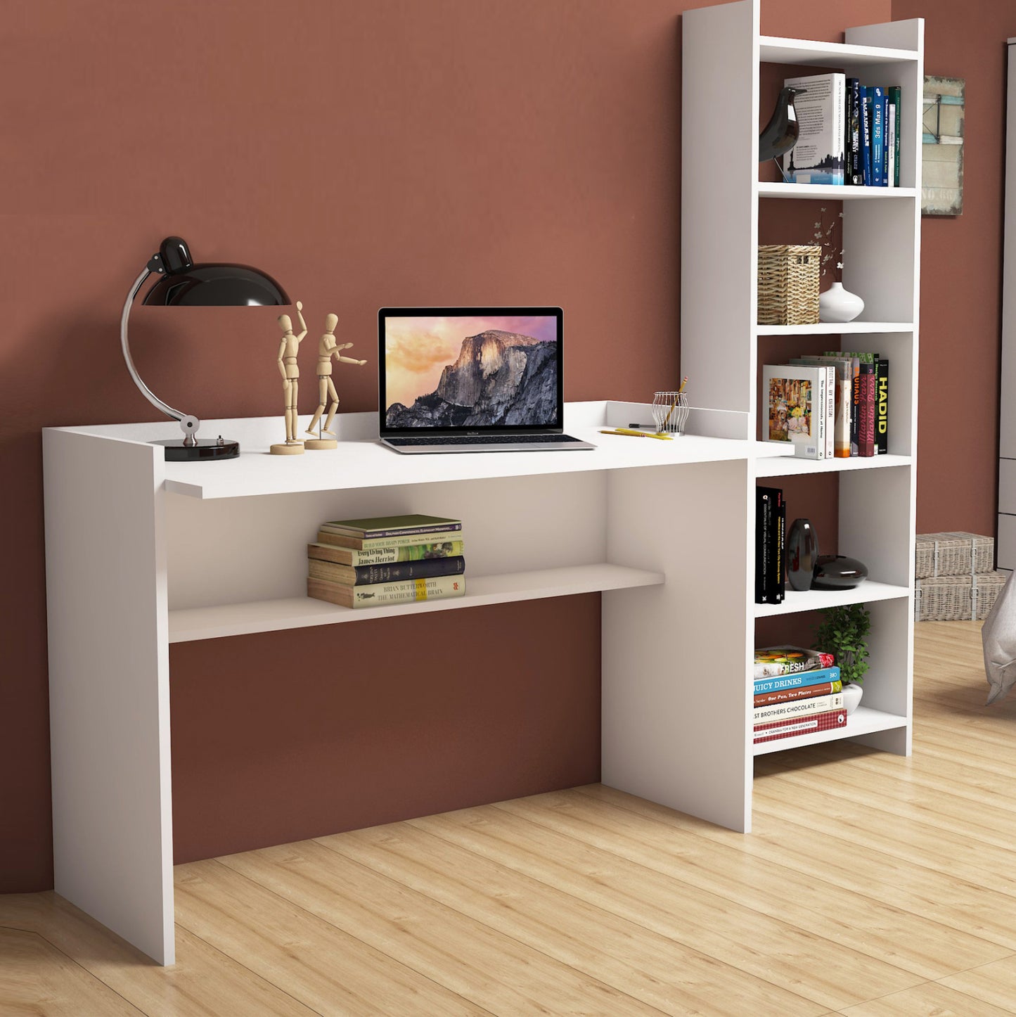 Office Set 2pcs Hm11774.11 White Melamine