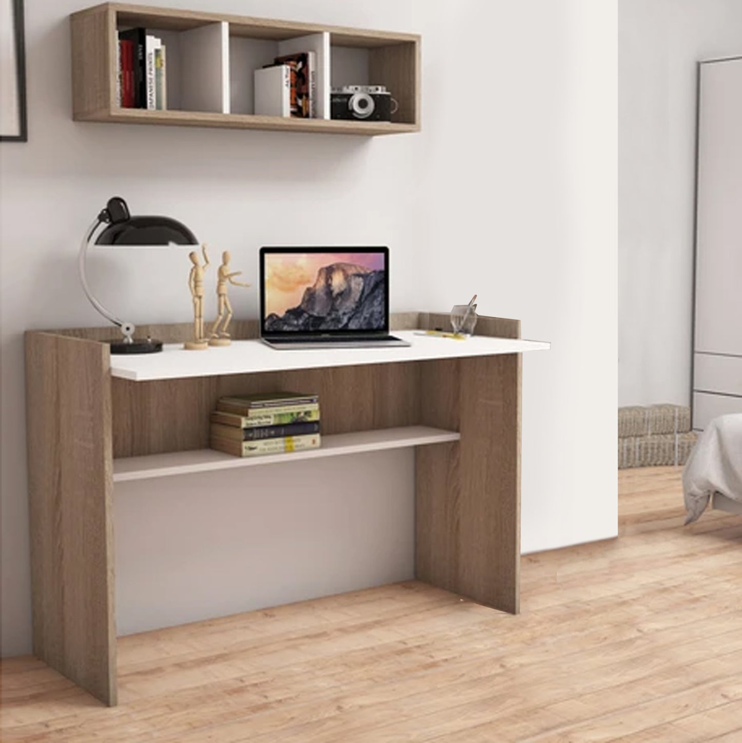 Office Set 2pcs Hm11775.12 Melamine In Sonoma-white