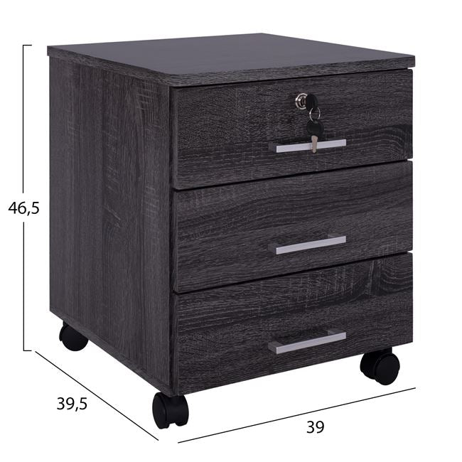Office Set 2pieces Office & Cabinet Grey Color Hm10337.01