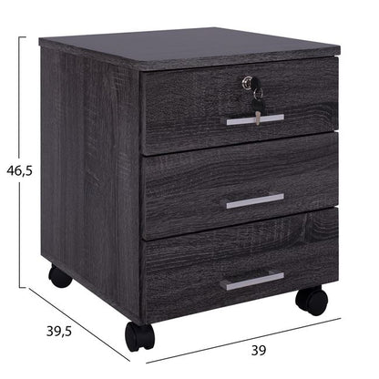 Office Set 2pieces Office & Cabinet Grey Color Hm10337.01
