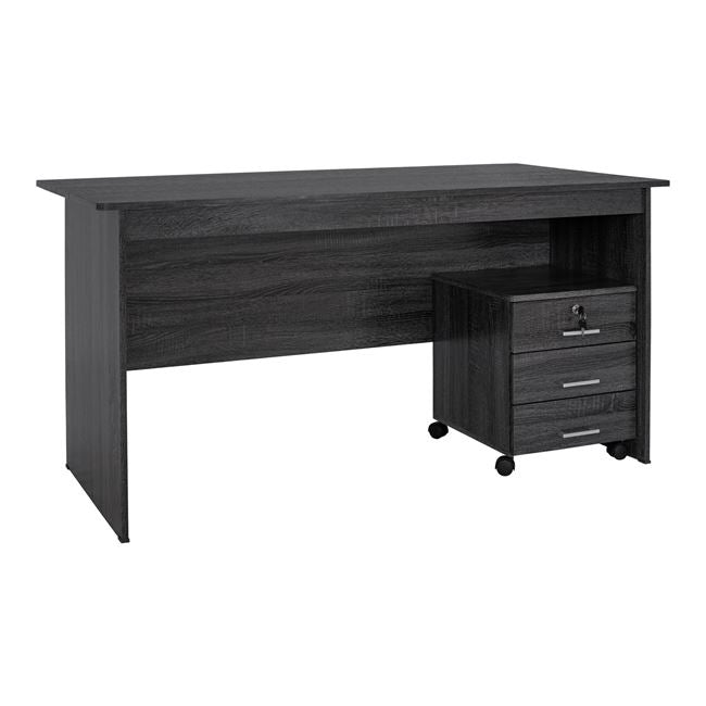 Office Set 2pieces Office & Cabinet Grey Color Hm10337.01