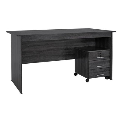 Office Set 2pieces Office & Cabinet Grey Color Hm10337.01