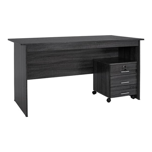 Office Set 2pieces Office & Cabinet Grey Color Hm10337.01