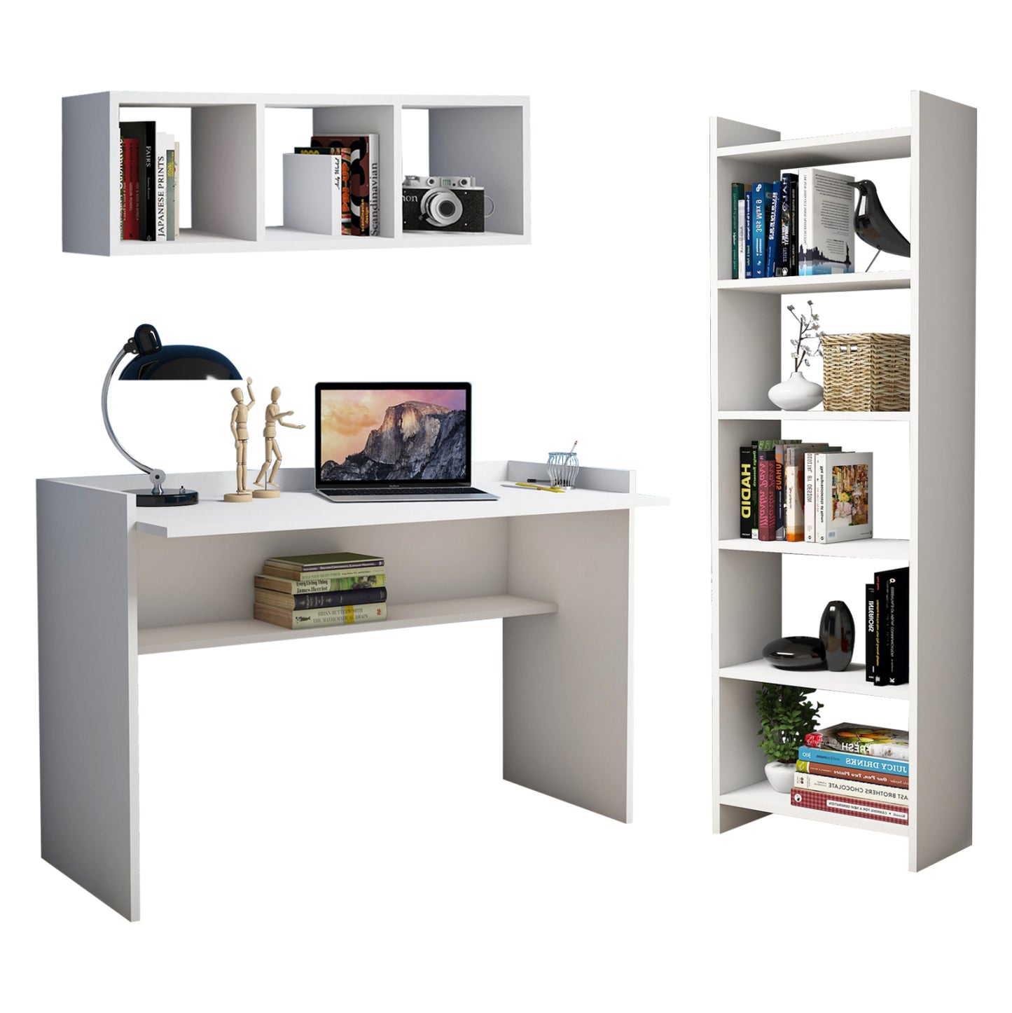 Office Composition Hm11776.11 3pcs Melamine In White Color