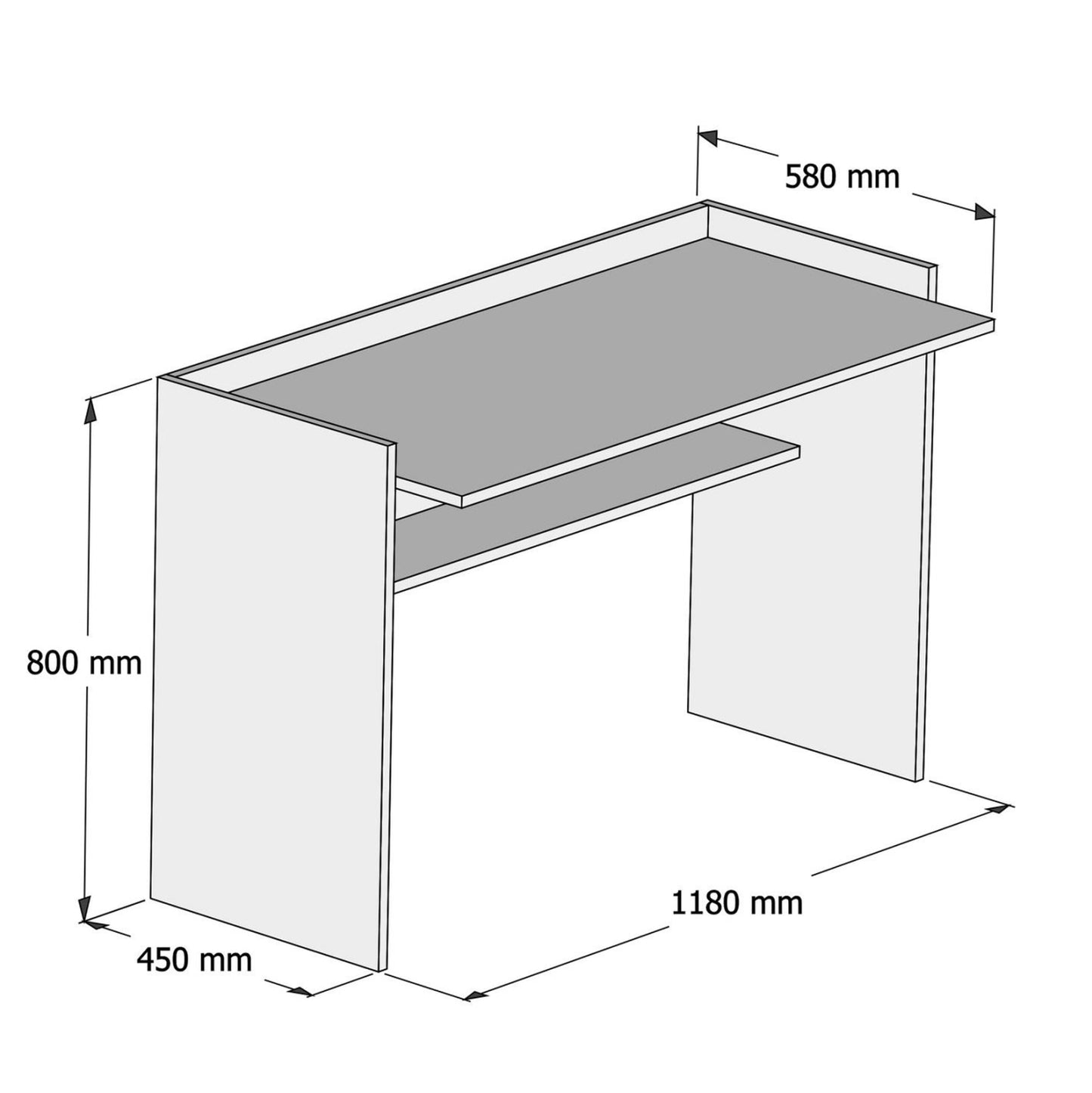 Office Composition Hm11776.13 3pcs Melamine In Grey And White Color