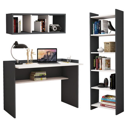 Office Composition Hm11776.13 3pcs Melamine In Grey And White Color