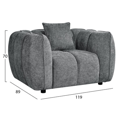 Set Corner Sofa (left)-armchair Lounge Lykke Hm10820.01l Grey Fabric