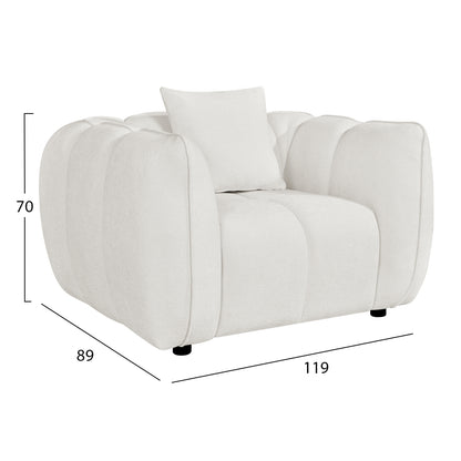 Set Corner Sofa (left)-armchair Lounge Lykke Hm10820.02l Ecru Fabric