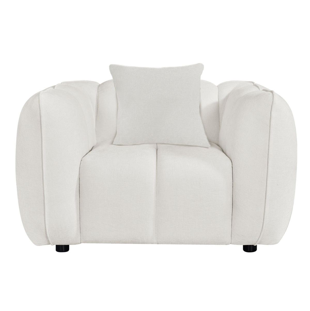 Set Corner Sofa (left)-armchair Lounge Lykke Hm10820.02l Ecru Fabric